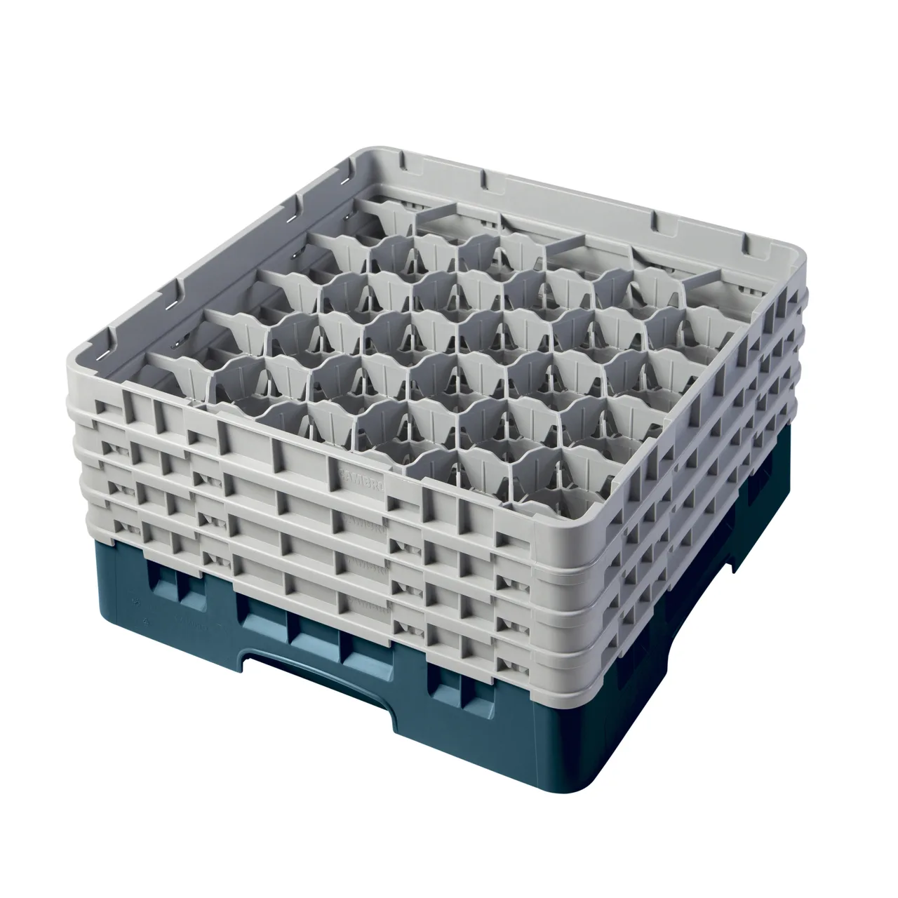 Cambro 30S800414 Camrack Glass Rack, Teal, Full Size, 19-3/4 x 19-3/4, 30 Compartments, 3-1/8 Max Dia, HACCP