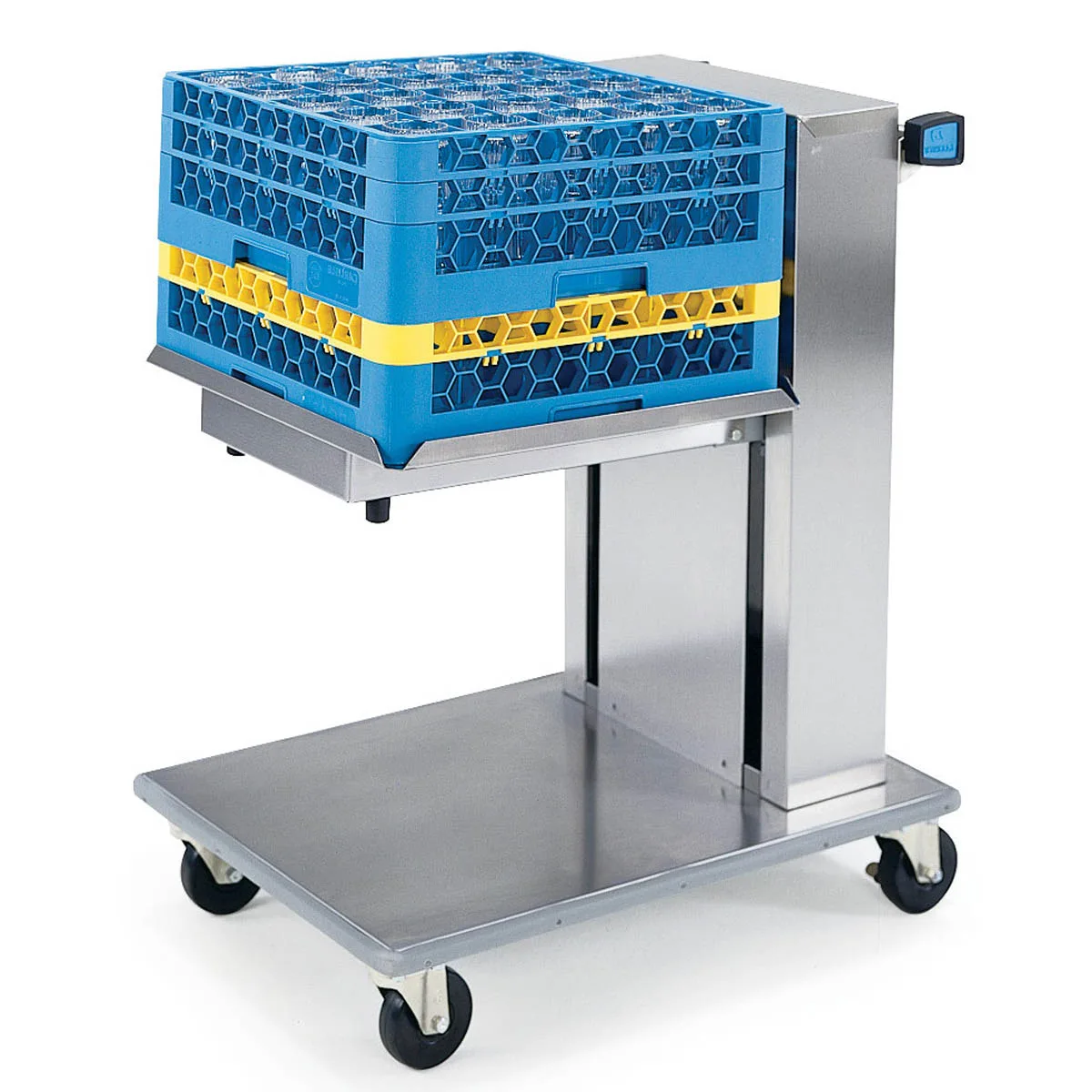 Lakeside 820 Stainless Steel Mobile Cantilever Tray Dispenser for 20" x 20" Trays