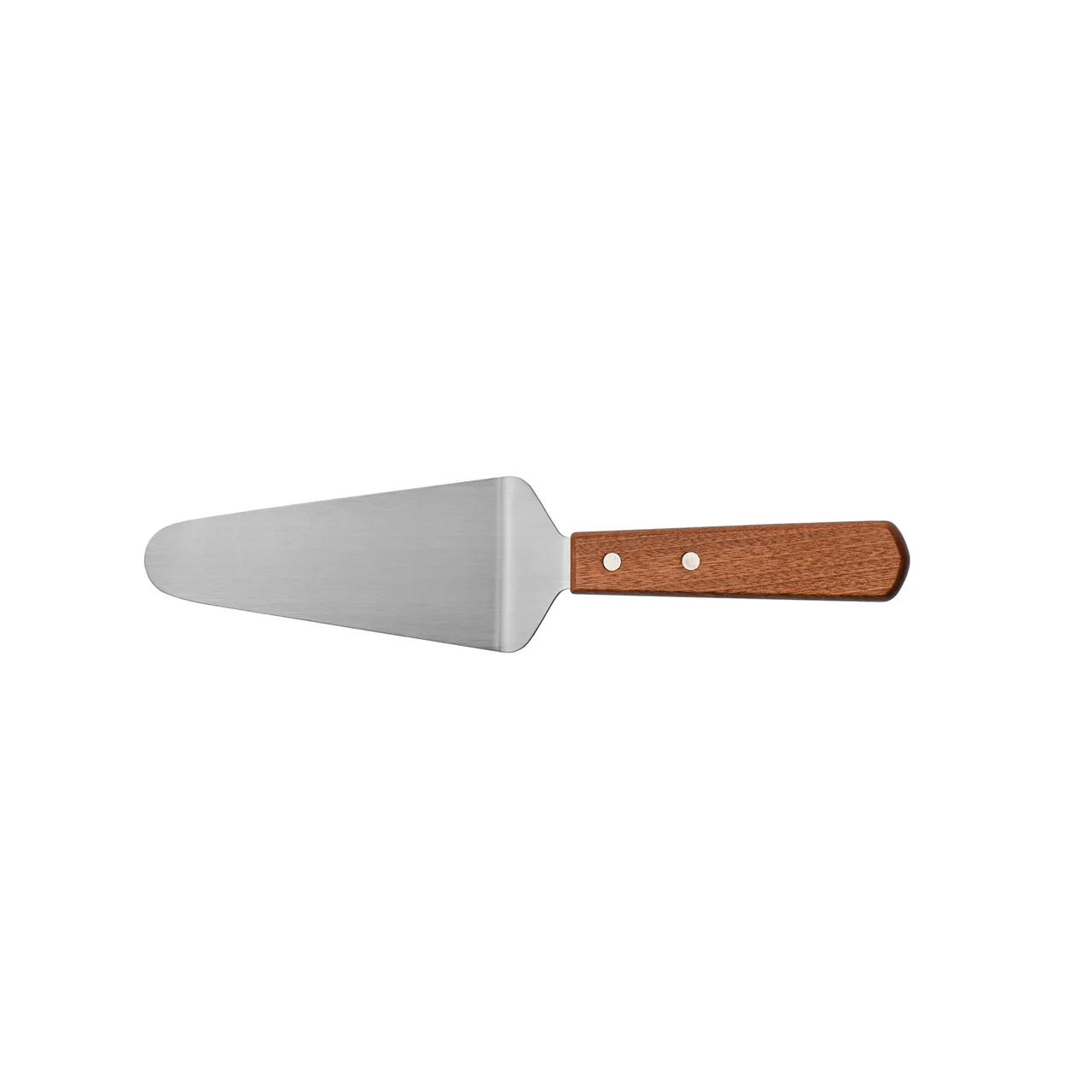 CAC China TNRW-SP52 Stainless Steel Pie Server, 4-7/8", Elegant Wooden Handle