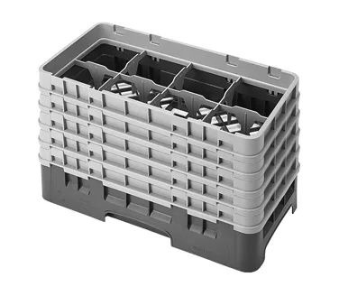 Cambro 8HS958167 Camrack Glass Rack, Half Size, Brown, 10 x 19.75 x 12.125, 8 Compartments, 4.0625 Max Dia, HACCP Compliant, NSF Certified