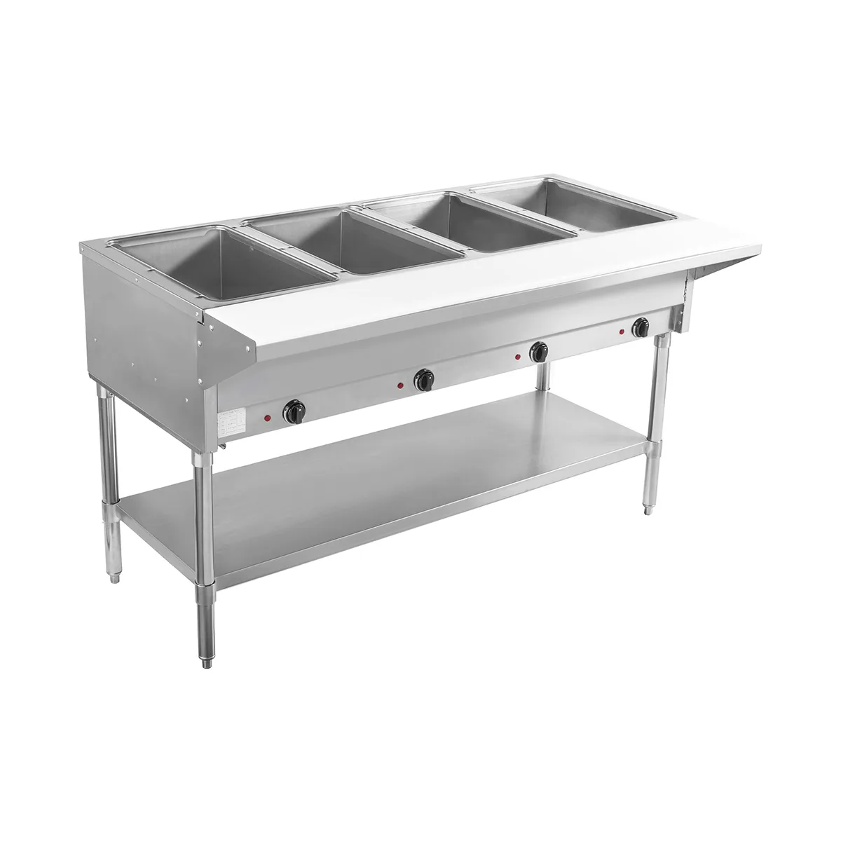 BevLes Company BVST-4-120 58" Electric Steam Table, (4) Open Pan Wells, 120V
