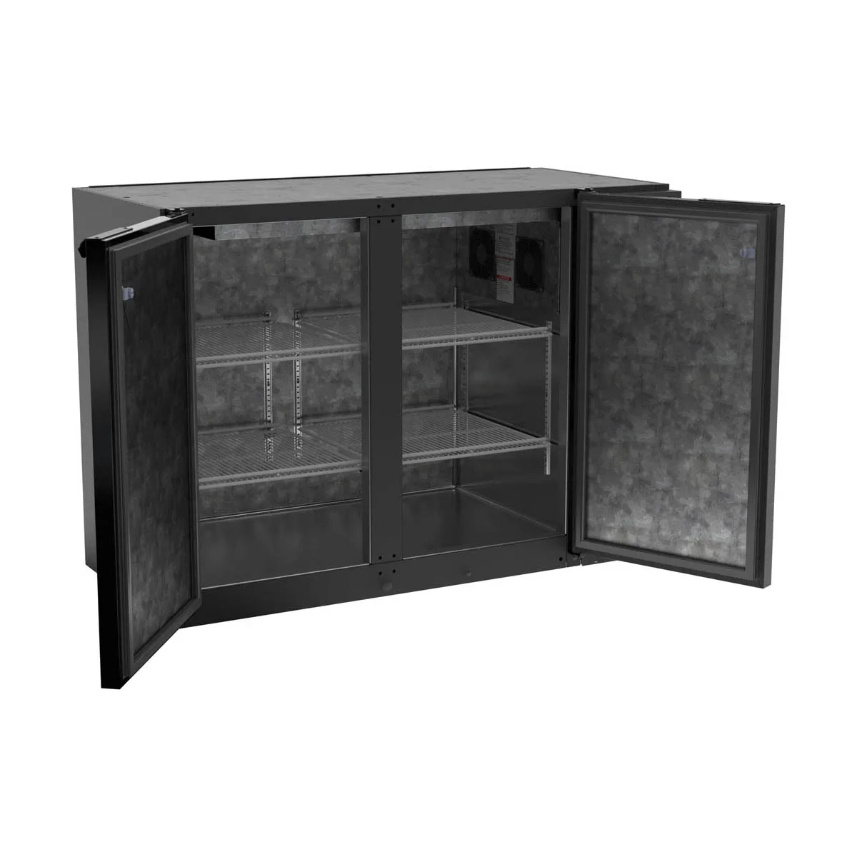 Beverage Air BB48HC-1-B 48" 2 Section Black Back Bar Cooler with Solid Door