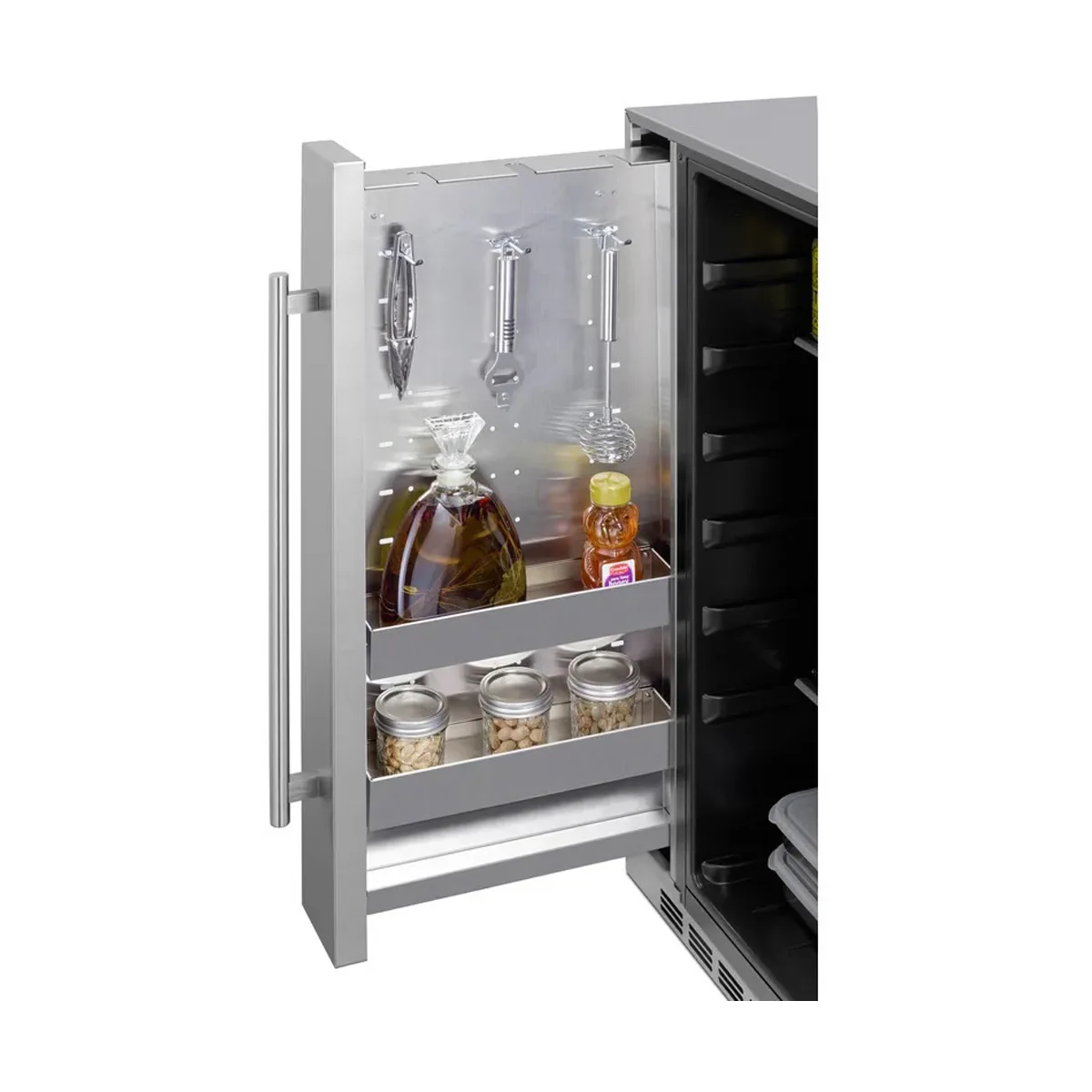 Summit SPR196OS24 24" Built-in Outdoor Refrigerator in Stainless Steel, w/ Side Storage, 3.13 cu. ft.