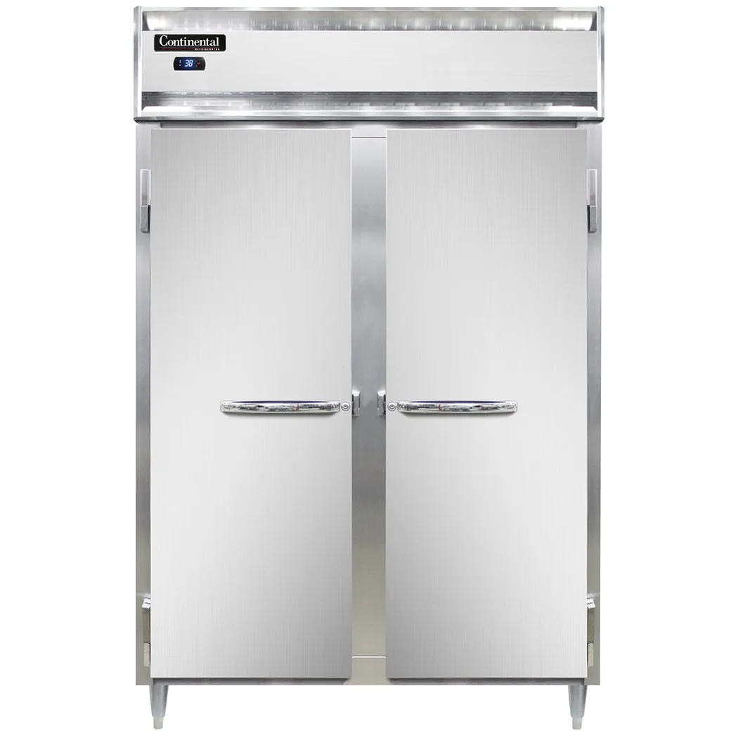 Continental Refrigerator D2RSNSS 52" 2-Section Reach-In Refrigerator w/ 2 Solid Doors, All Stainless Steel, 32 cu. ft.