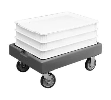 Cambro CD1826PDB131 Camdolly Pizza Dough Box Dolly, 27.875L x 19.875W x 10.25H, 300 lb, Dark Brown, Polyethylene