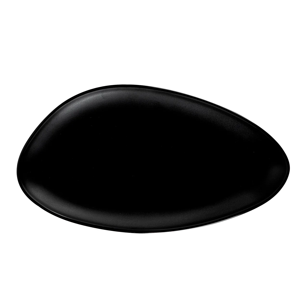 CACChina XSTN-351-K Triangular China Platter, 15-3/8"W x 8-1/2"D x 1-1/4"H, Matte Black – 1 Dozen