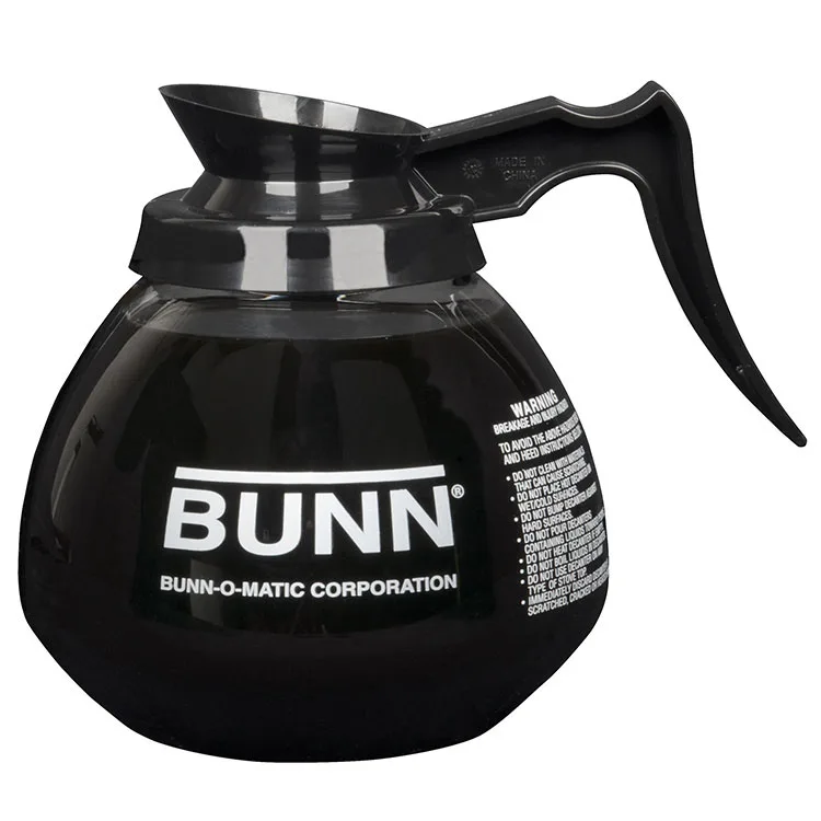 BUNN 42400.0101 Decanter – 64 Oz., 2-Qt Glass, Black Handle, Premium Design