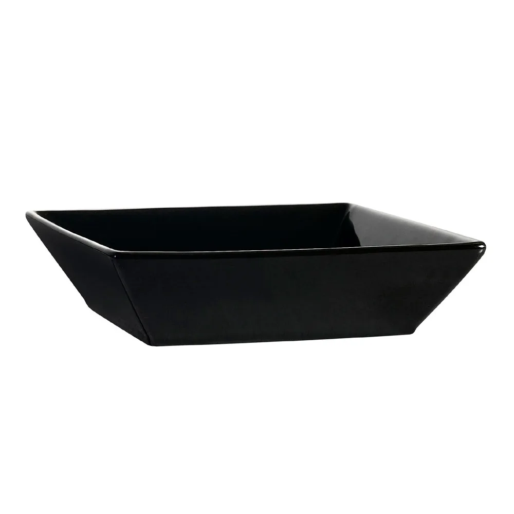 CACChina KC-B6-BLK Color Arts Square Bowl – 15 oz., 6" x 6" x 1.5", Ceramic, Black – 1 Dozen