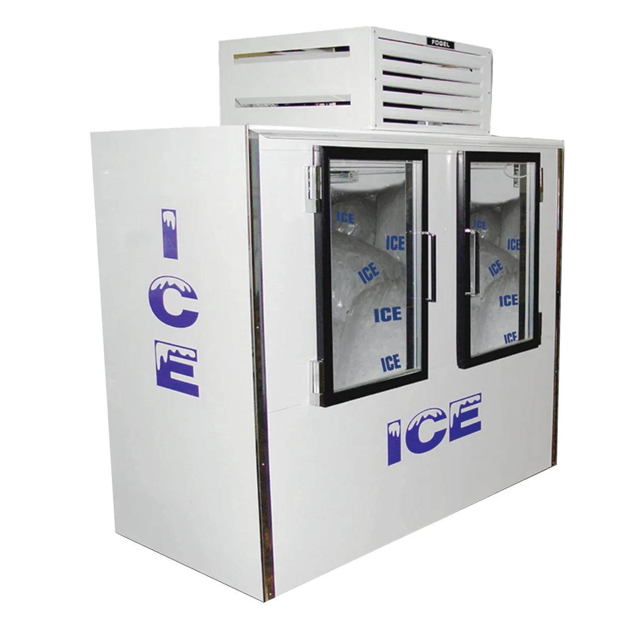 Fogel USA ICB-2-GL 76" Indoor Ice Merchandiser w/ Glass Door, Auto Defrost, 60 cu. ft.
