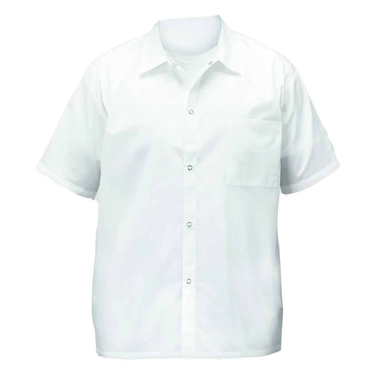 Winco UNF-1WS Broadway Chef Shirt, Short Sleeved, white, small