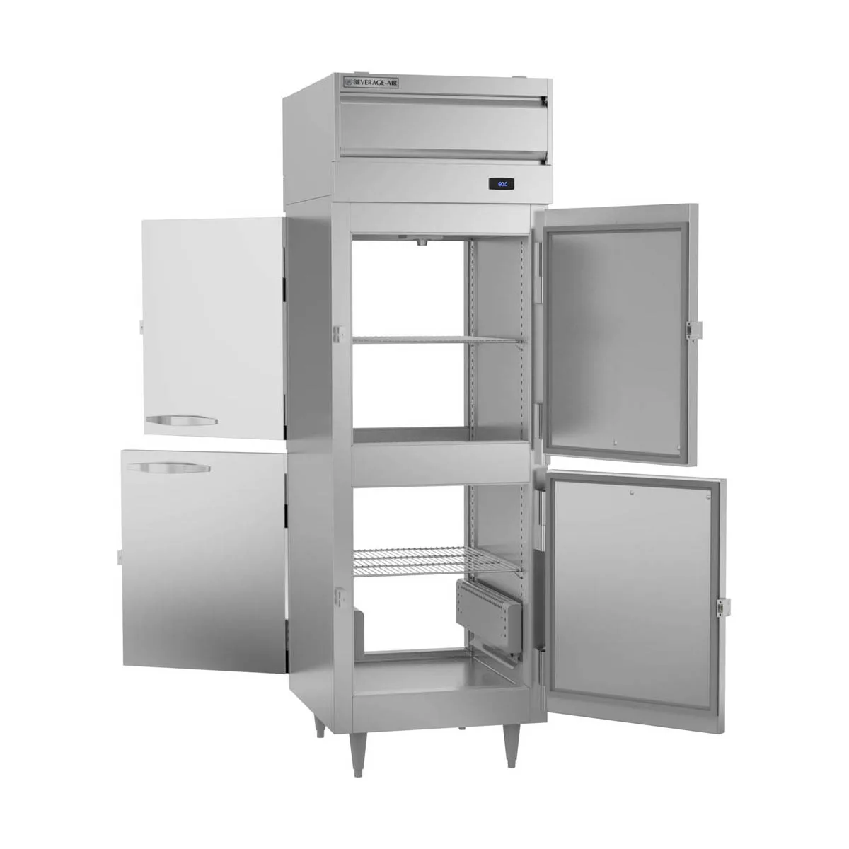 Beverage Air PH1-1HS-PT 1-Section 4-Door Solid Heated Holding Cabinet, 21.01 cu ft, Stainless Steel Front & Sides