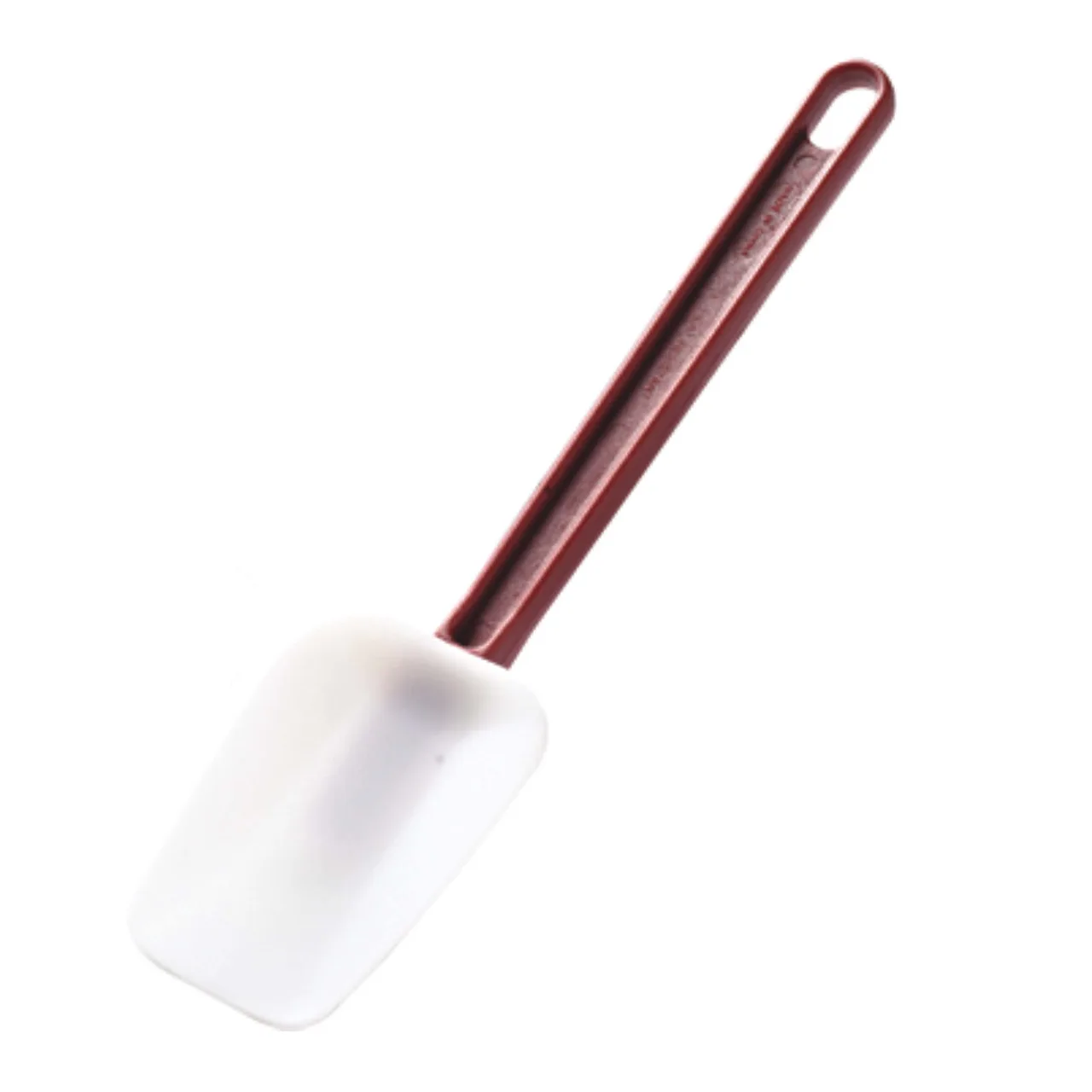 Omcan USA 80060 Spoonula – 14" Length, Red Handle, White Silicone Head