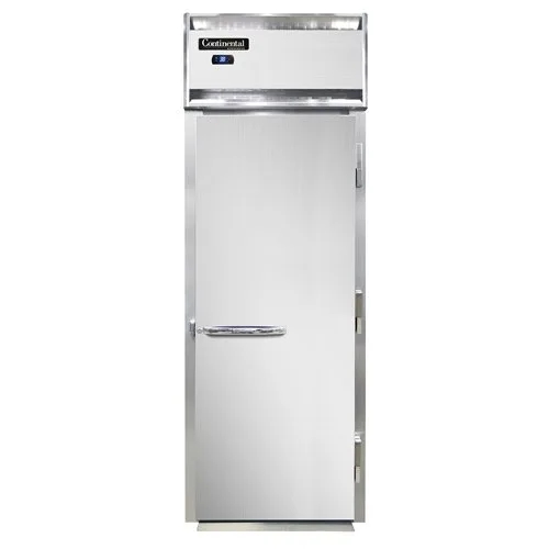 Continental Refrigerator D1RIN-E 35" 35" 1-Section Roll-In Refrigerator w/ Solid Door, Extra-High, Stainless Steel Front Aluminum Ends