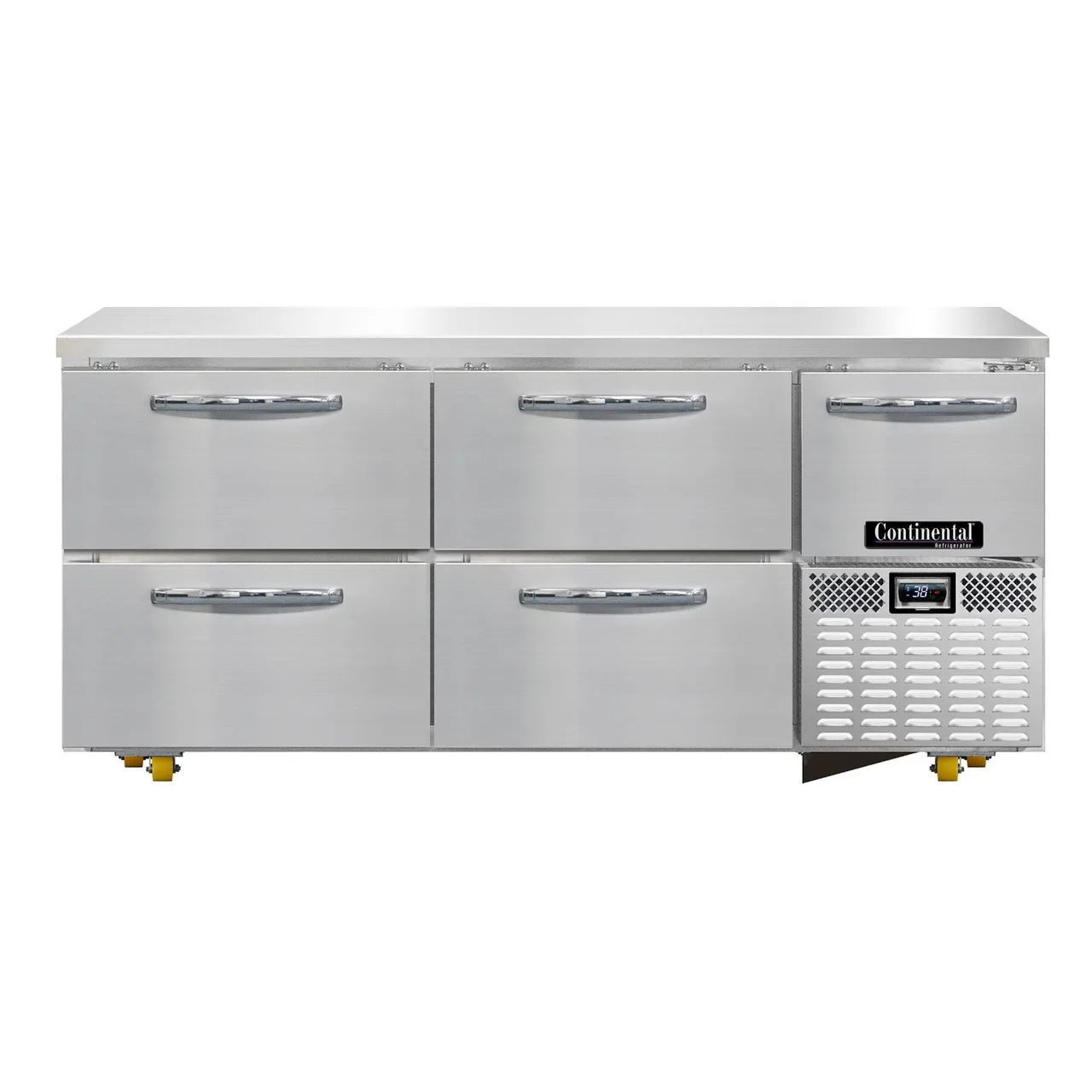 Continental Refrigerator RA68N-U-D 68" Undercounter Refrigerator w/ 4 Drawers & 1 Half Door