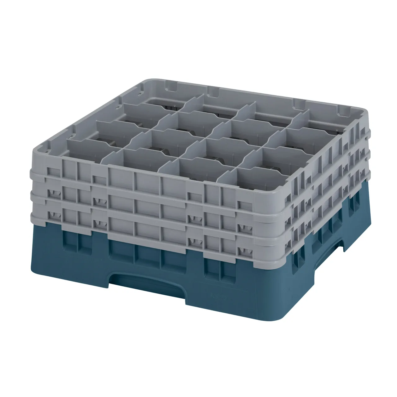 Cambro 16S738414 Camrack Glass Rack, Teal, Full Size, 19-3/4" x 19-3/4", 16 Compartments, 4-3/8" Max Dia