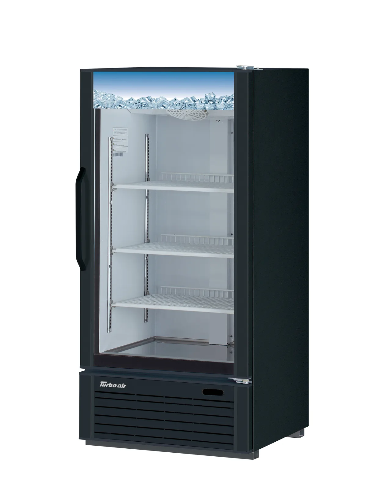 Turbo Air TGM-10B-N6 26-3/8" 1-Glass Door Merchandiser Refrigerator, 8.93 cu. ft., Black Low‑e Glass