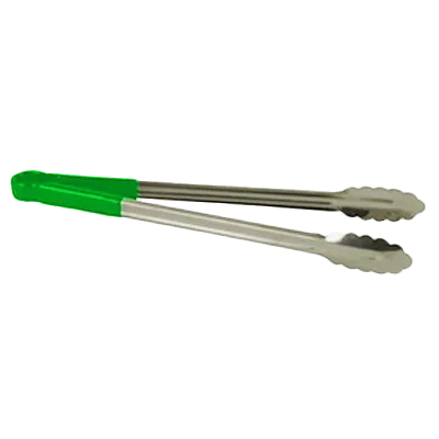 Thunder Group SLTG810G Utility Tongs, 10" L, One-Piece, Non-Slip, Green