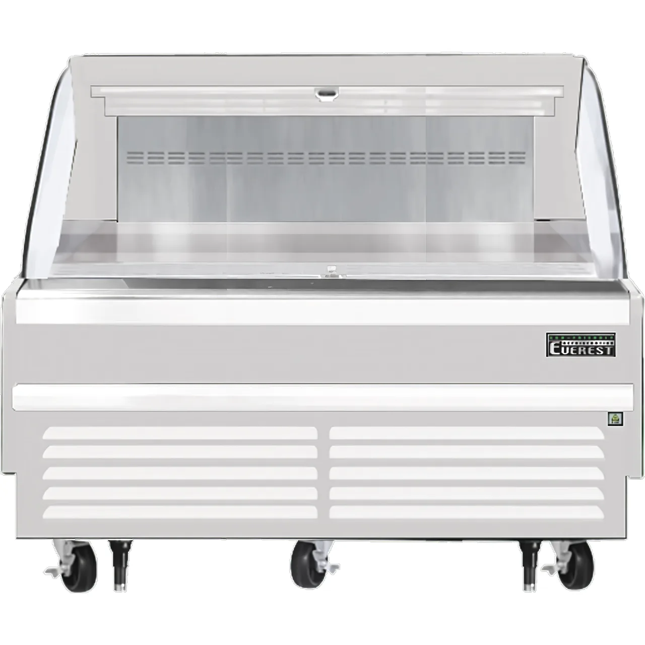Everest EOMH-60-W-35-S 60" Horizontal Open Air Merchandiser in White, Deck Only, Open Curved, 9.3 cu. ft.