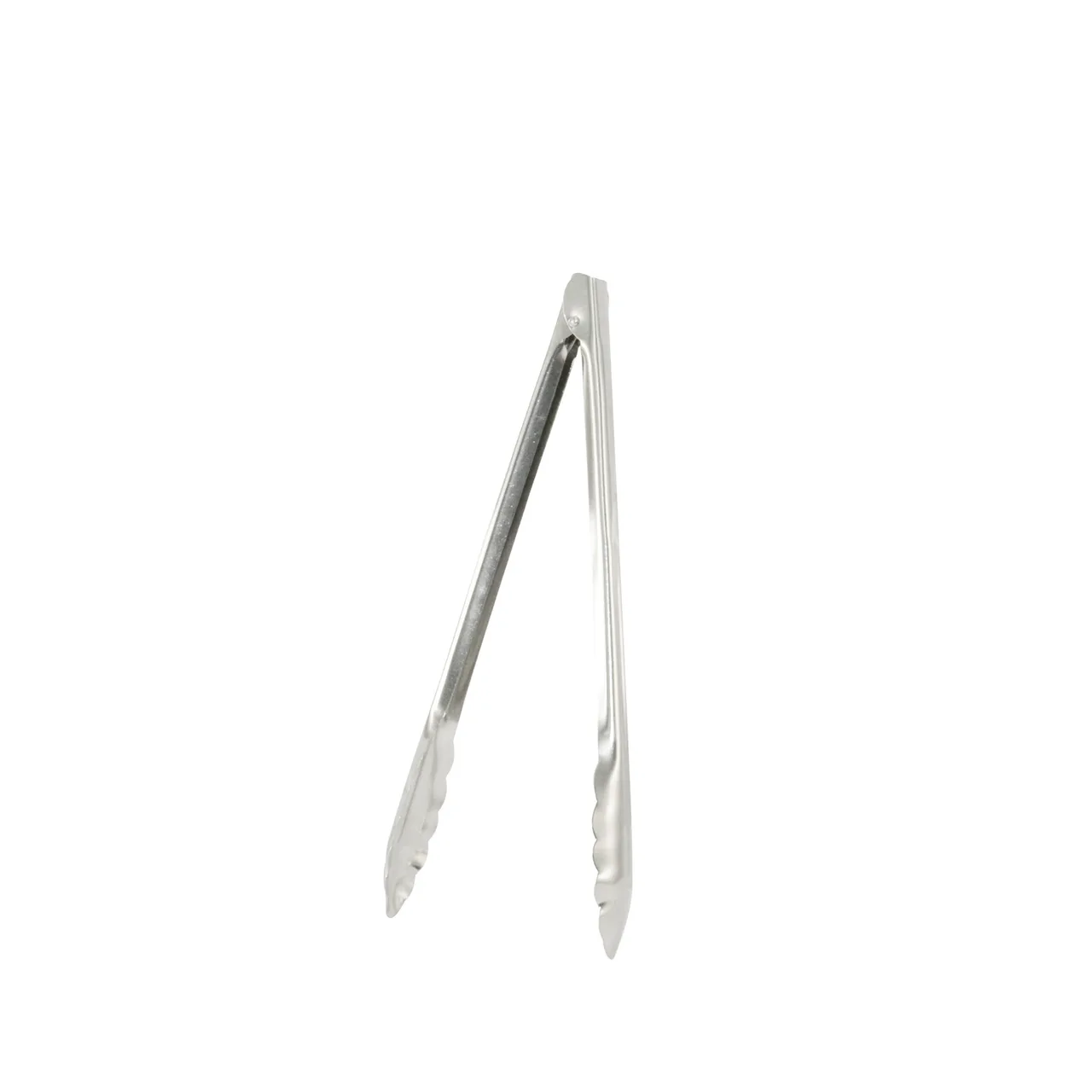 CAC China SSUT-12-10 Utility Tongs, 12" Stainless Steel, Black/Cherry Non‑Coated Handle