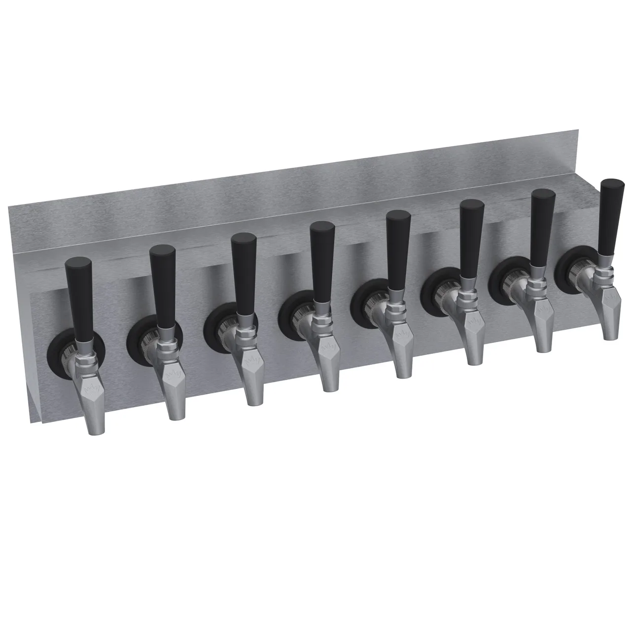 Krowne KWM-8S Wall‑Mount 8‑Tap Beer Tower, Glycol‑Cooled, 24" OA, Stainless Finish, No Handles