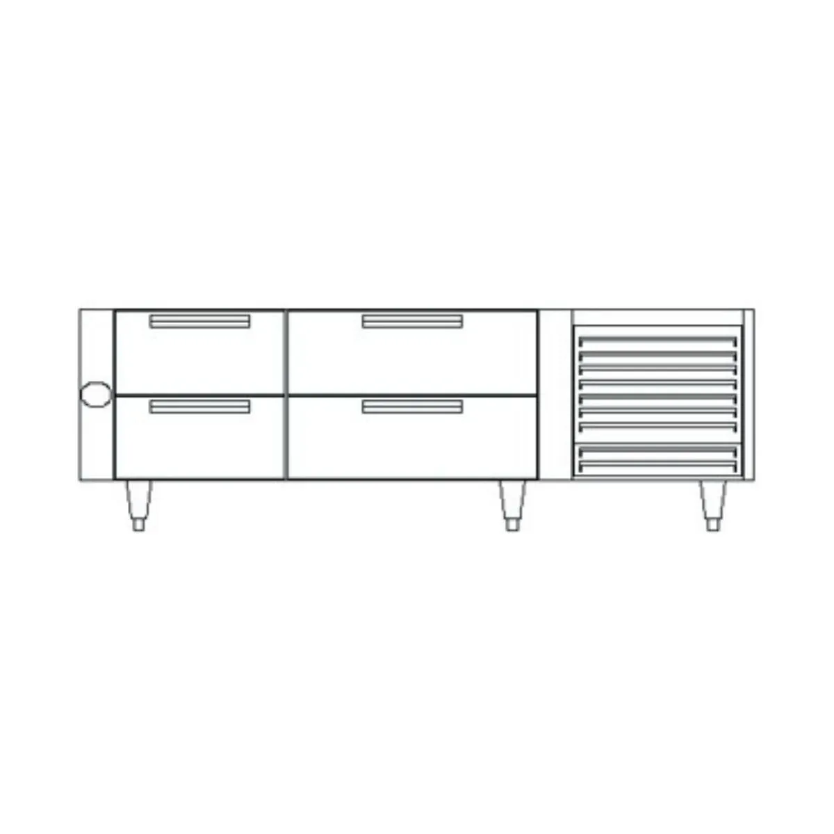 Garland US Range UN17FC84 84" 2-Section Polar Cuisine Freezer Chef Base w/ 4 Drawers