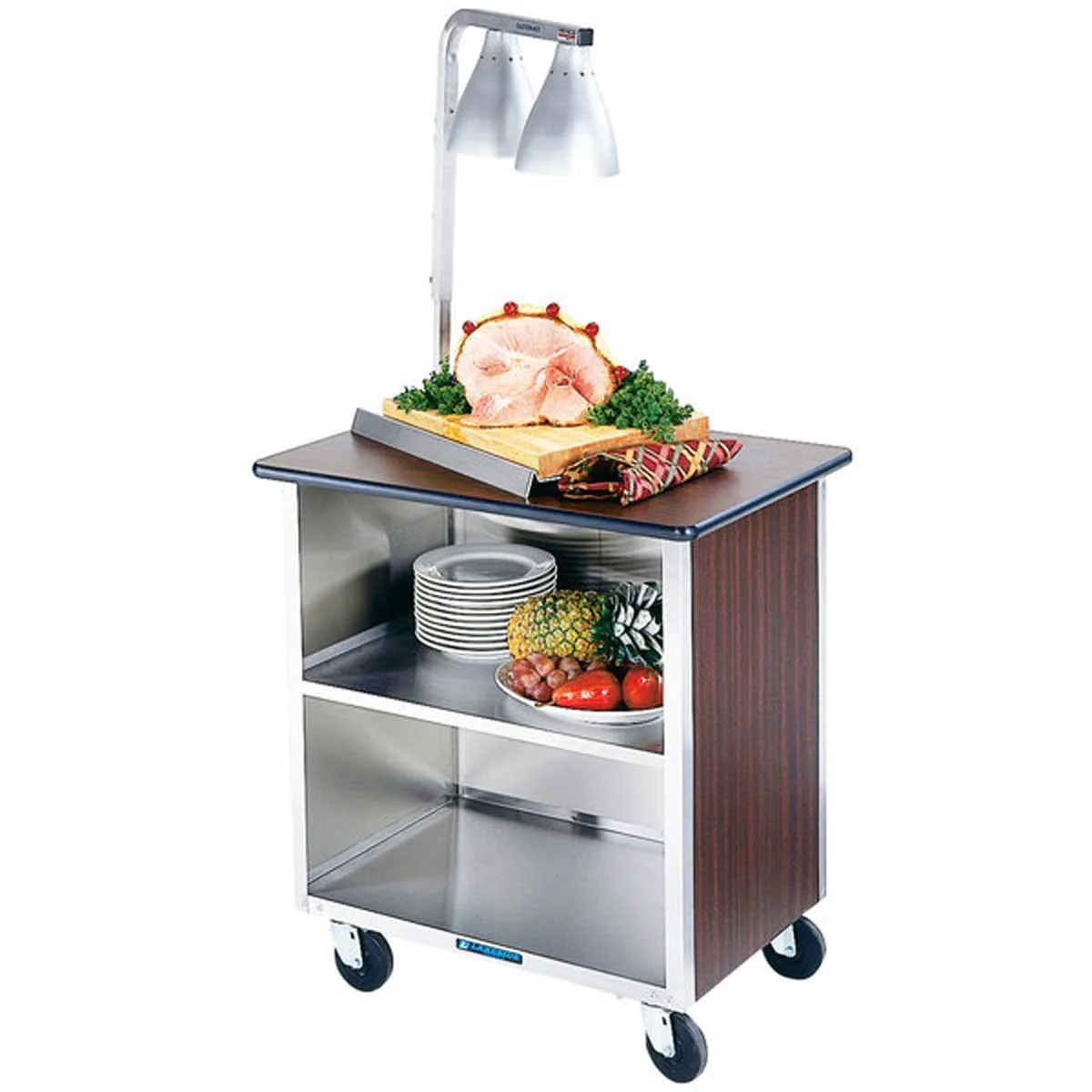 Lakeside 646 36" 3 Shelves Stainless Steel Enclosed Bus Cart - 500 lbs. Capacity