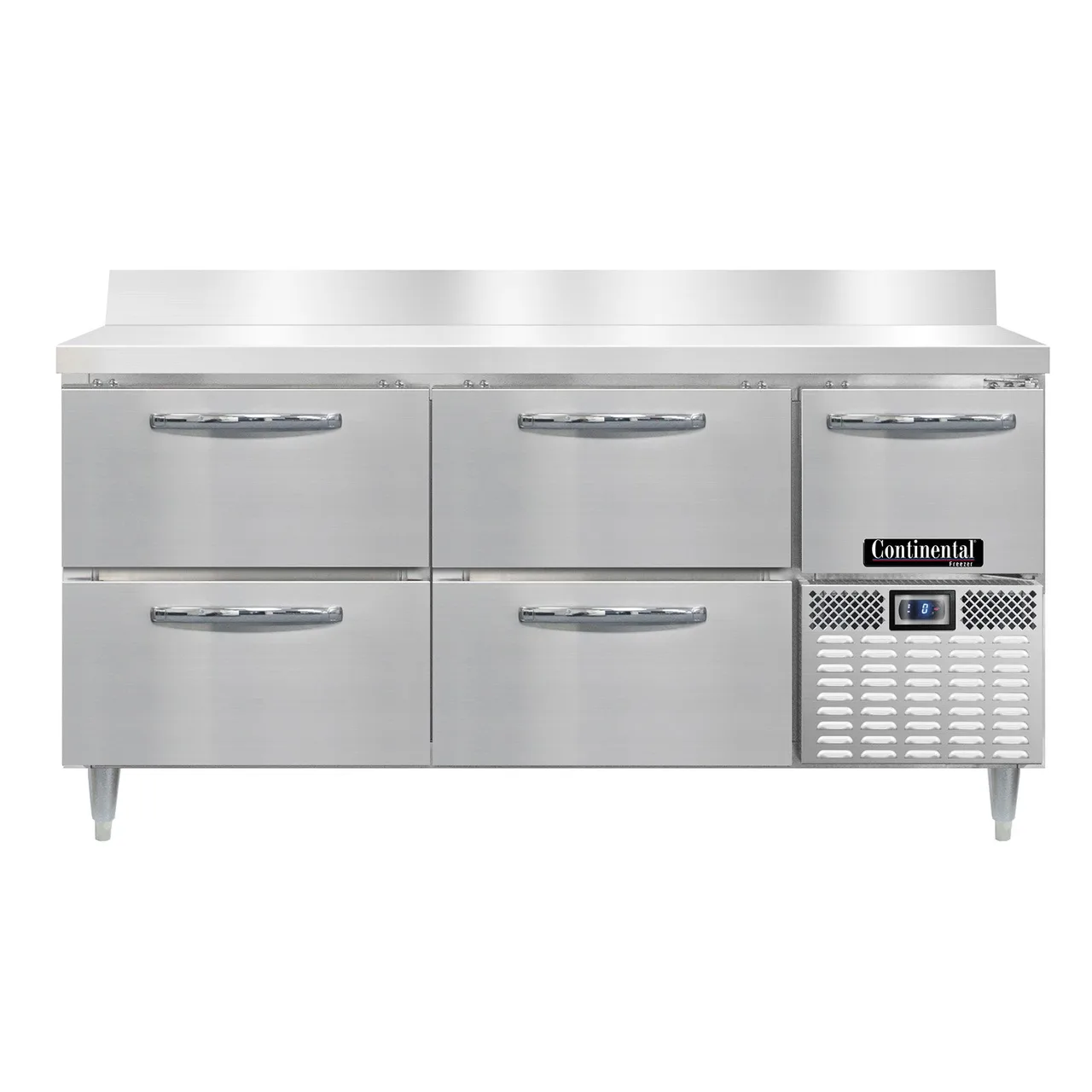 Continental Refrigerator DFA68NSSBS-D 68" 3-Section Worktop Freezer w/ 4 Drawers & 1 Half Door