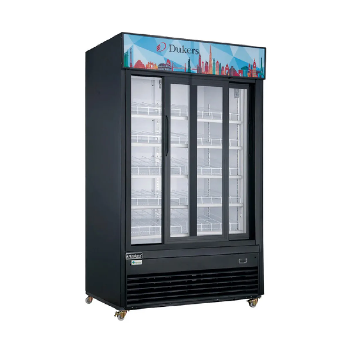 Dukers Appliance Co DSM-40SR 47" Two Glass Door Merchandiser Refrigerator in Black, 39 cu. ft.