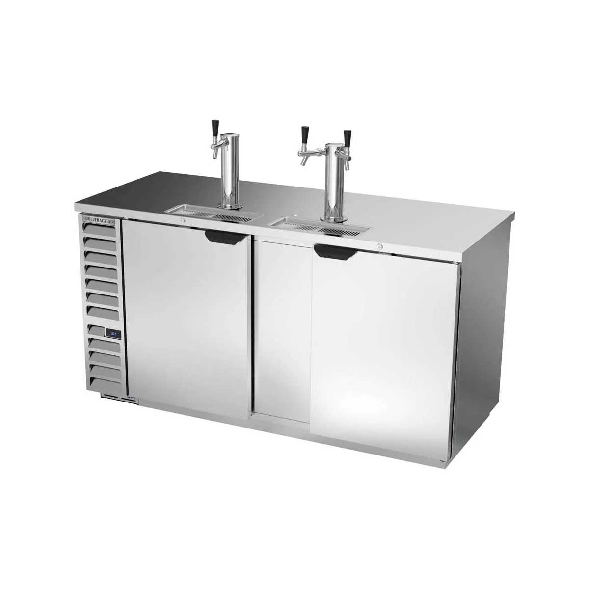 Beverage Air DD68HC-1-S 69" Draft Beer Cooler w/ 3 Kegs, 25.93 cu. ft., 1 Single & 1 Dual-Tap Towers