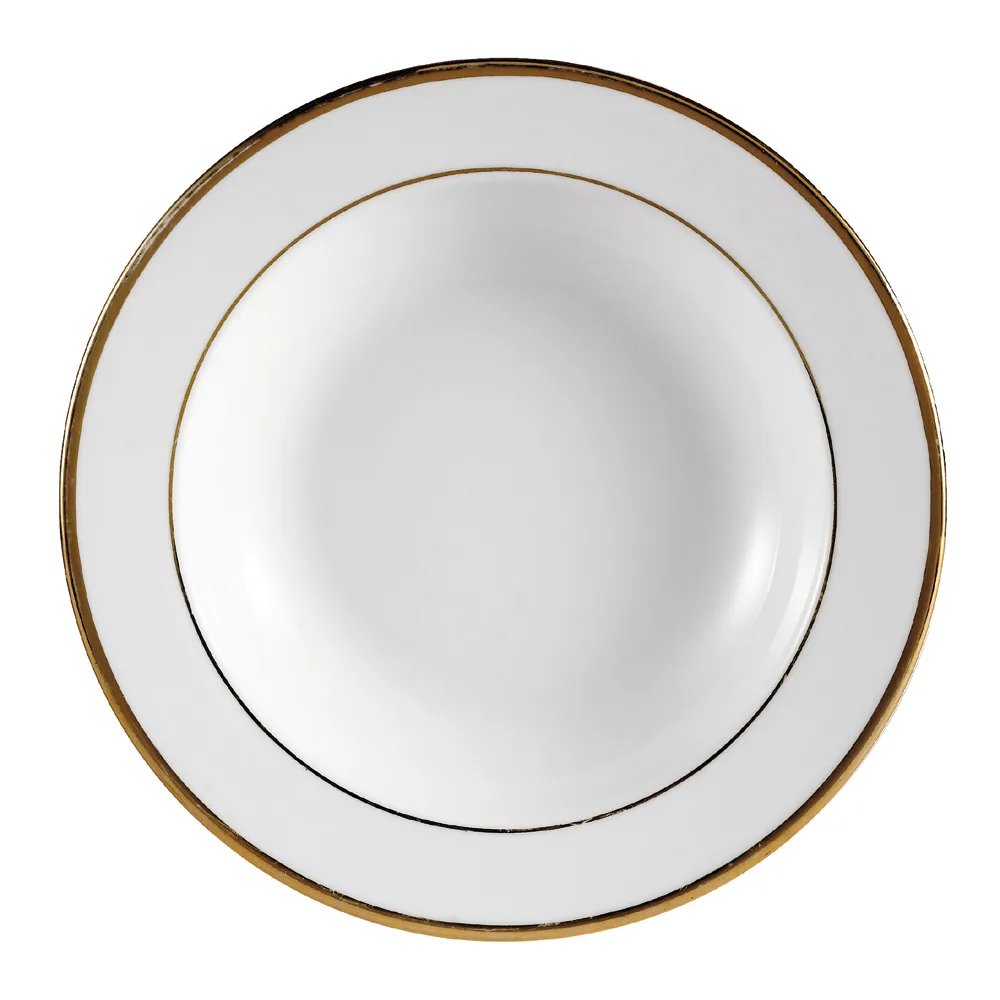 CAC China GRY-11 Golden Royal Fruit Dish, 5" Dia. 1" H, 5 oz, Porcelain, Gold/White, Round – 1 Dozen