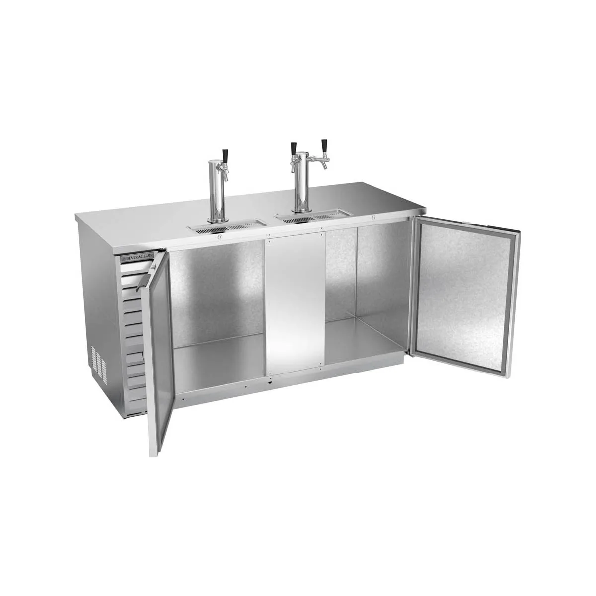 Beverage Air DD68HC-1-S 69" Draft Beer Cooler w/ 3 Kegs, 25.93 cu. ft., 1 Single & 1 Dual-Tap Towers