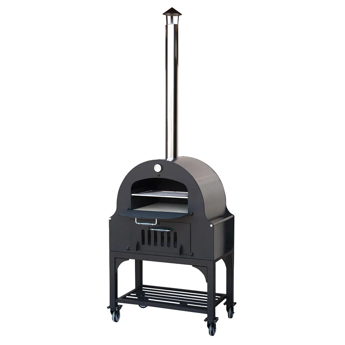 Omcan USA 31312 Wood / Coal / Gas Fired Outdoor Oven w/ Steel Interior, Ceramic Stone Deck