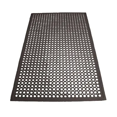 Winco RBM-35K Anti Fatigue Floor Mat w/ Beveled Edges, Rubber, Black - 3' x 5' x 1/2"