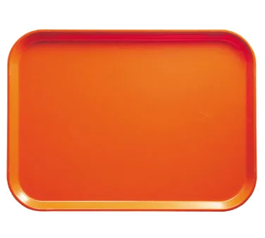 Cambro 1318220 Rectangular Tray, 12‑5/8" x 17‑3/4" x 11/16", Fiberglass, Orange, NSF