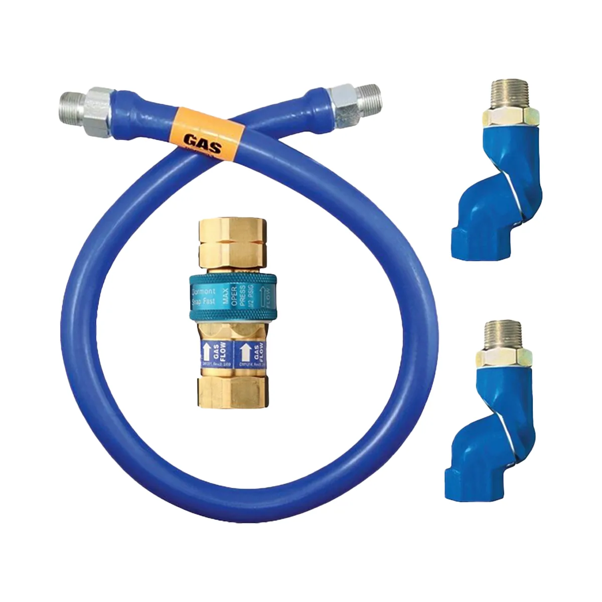 Dormont 1650BPQ2S60 SnapFast 60" Moveable Gas Connector Kit w/ Double Swivel MAX, 1/2" Dia