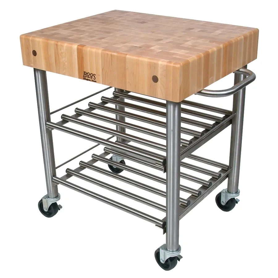 John Boos CUCD15WC Cucina D'Amico Wine Cart, 30"W X 24"D X 35-1/2"H Overall Size