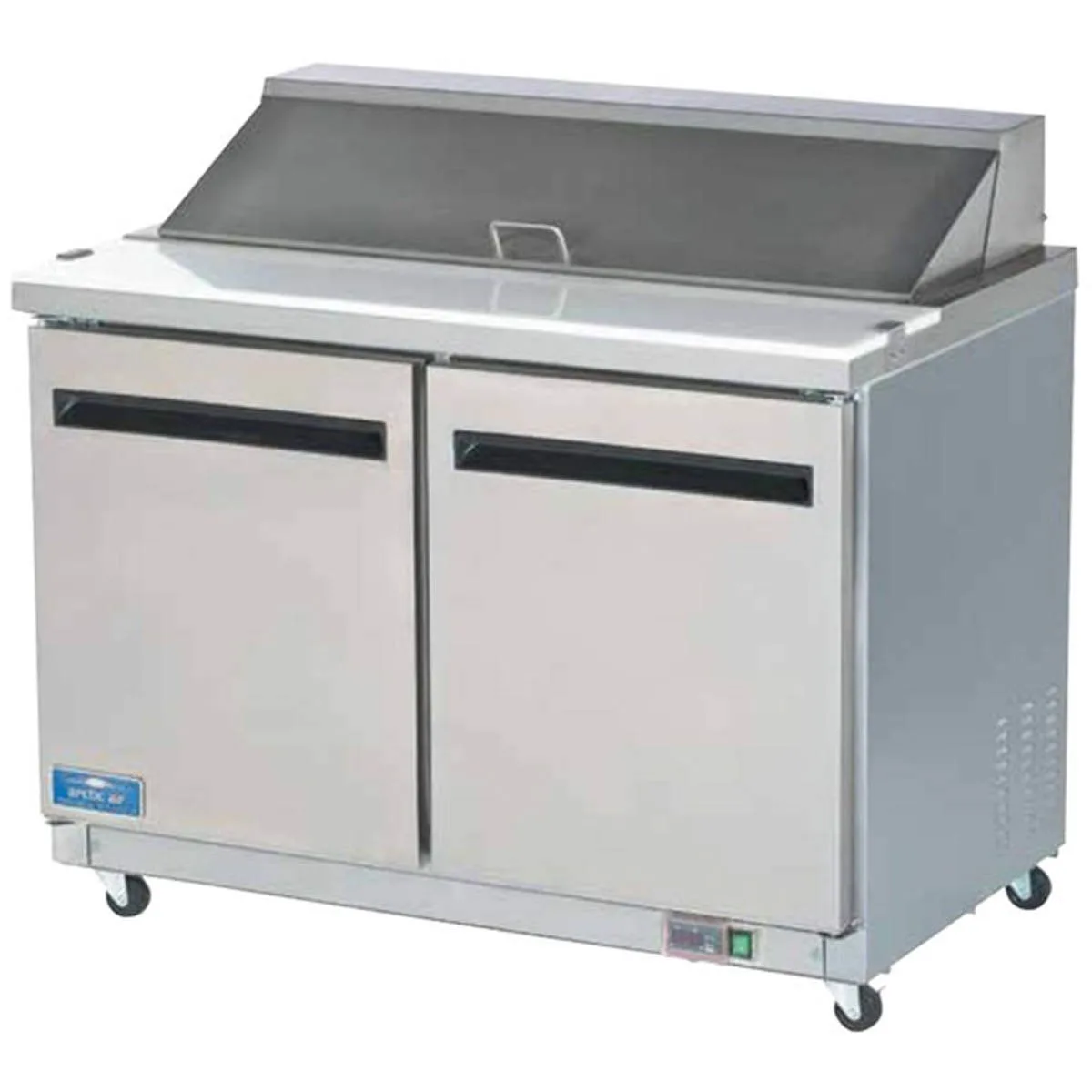 Arctic Air AST48R 48" Two Section Sandwich & Salad Prep Table w/ 2 Doors, 12 pans, 12 cu. ft.
