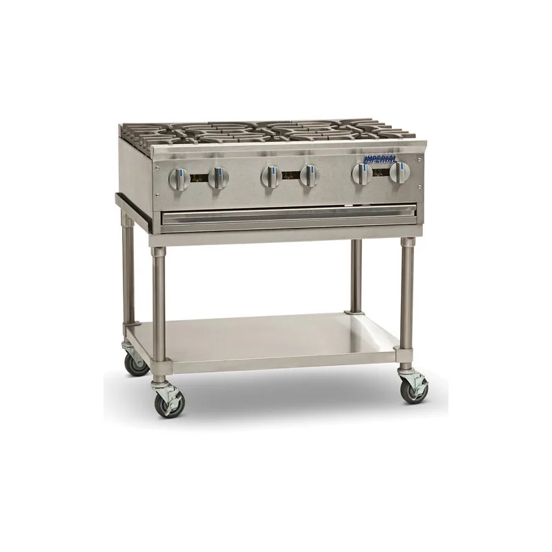 Imperial PSH636 36" Countertop Gas Hotplate with (6) Burners, Manual Controls, 192.000 BTU