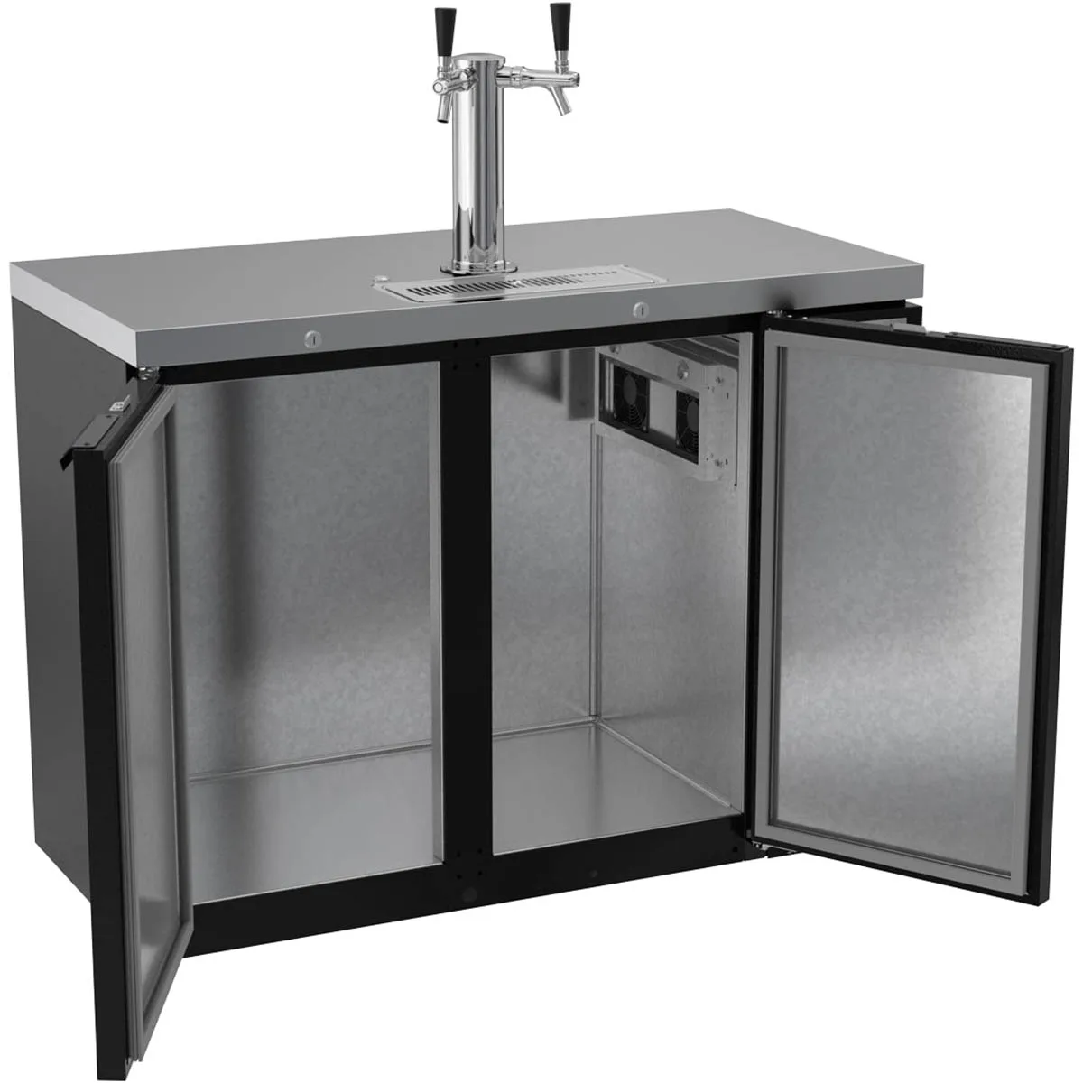 Beverage Air DD48HC-1-B 48" Draft Beer Cooler w/ 2 Kegs, 12.4 cu. ft., 1 Dual-Tap Tower