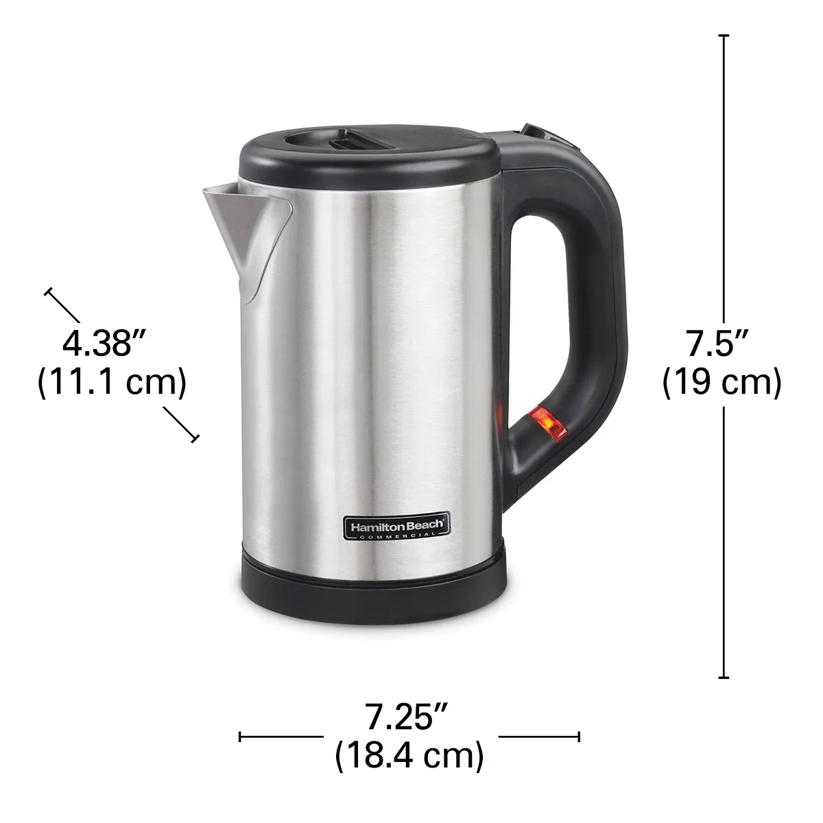 Hamilton Beach HKE050 Kettle, 1/2 Liter, Stainless Steel, Concealed Heating Element