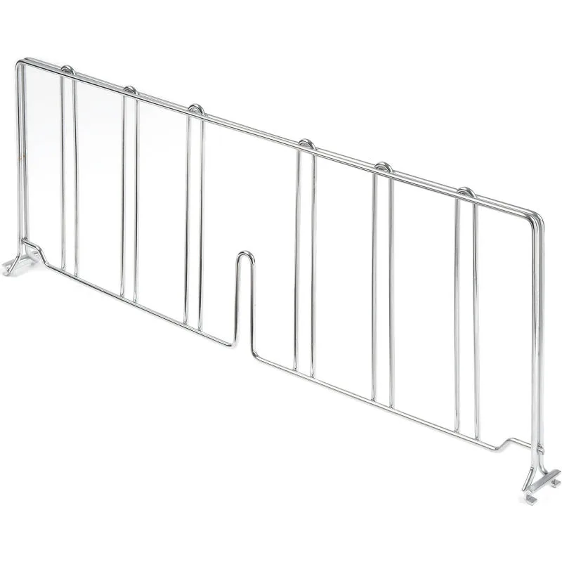 Klinger's Trading SDIVIDER14-CHROME Wire Shelf Divider, 14"W x 9-1/2"H, Chrome Finish, 12-18" Length