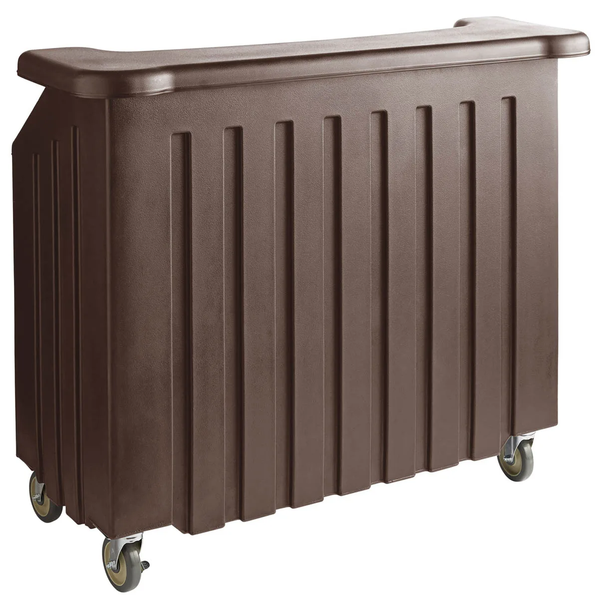 Cambro BAR540131 Cambar 80 lb. Ice Sink Brown 5-Bottle Speed Rail Portable Bar