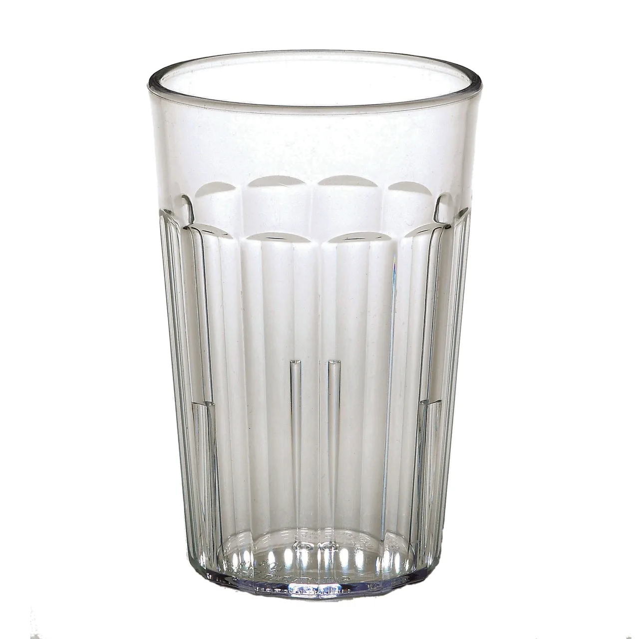 Cambro NT8152 8-Oz Clear Fluted SAN Tumbler, 2-11/16" Top Diameter, Dishwasher Safe Plastic