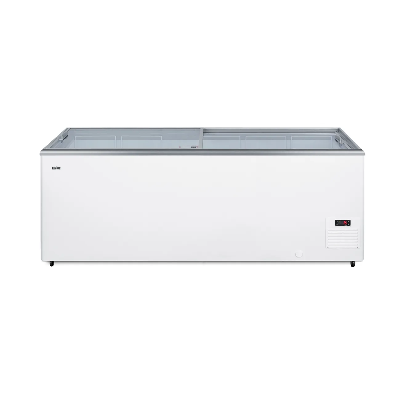 Summit NOVA61 Ice Cream Chest Freezer, 71" Width, 21.3 cu.ft, White Finish Sliding Lids, Freestanding