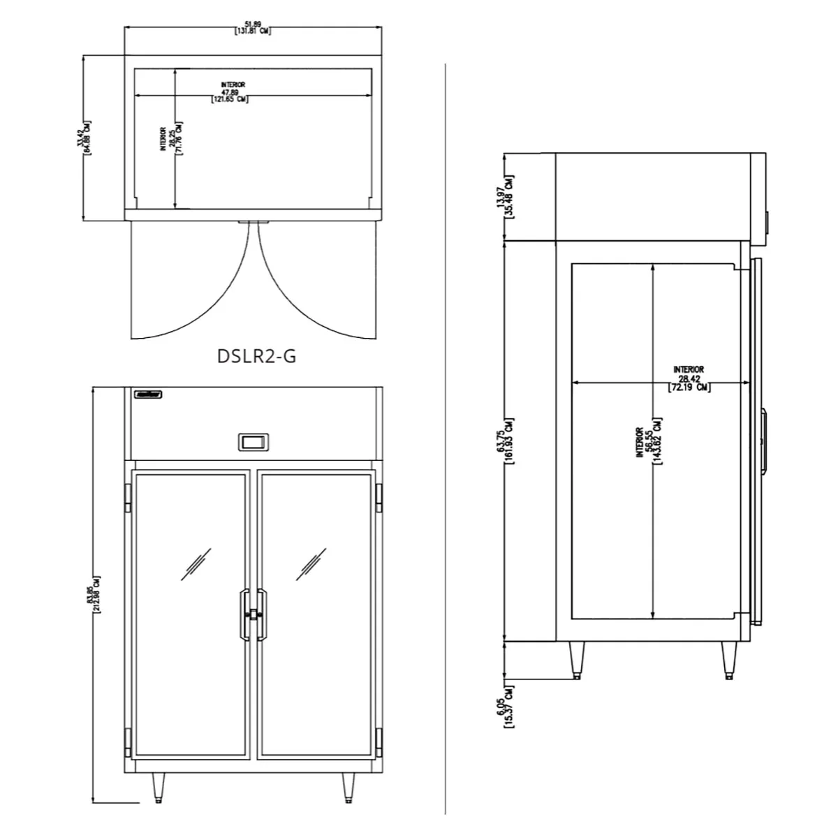 Delfield DSLR2-G Two Glass Door Reach-In Refrigerator, Top Mounted, 44.57 cu. ft.