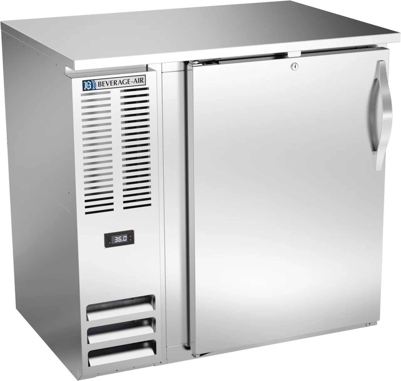Beverage Air BBN36HC‑S Back Bar Cooler, 36"W x 26‑3/8"D x 34"H, 8.43 cu ft, Steel Exterior, Door, LED
