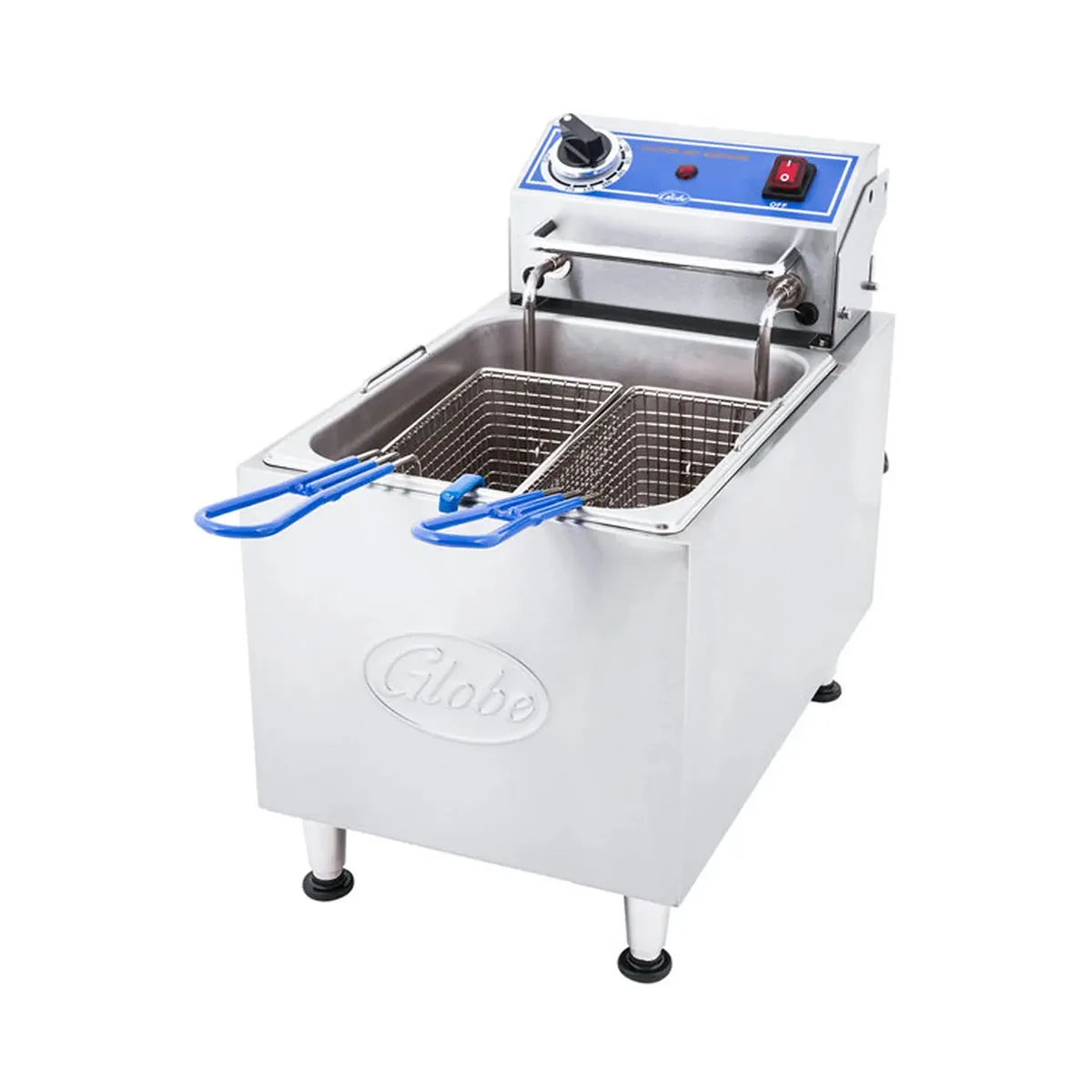 Globe PF16E Countertop Electric stainless steel Fryer,Manual Reset
