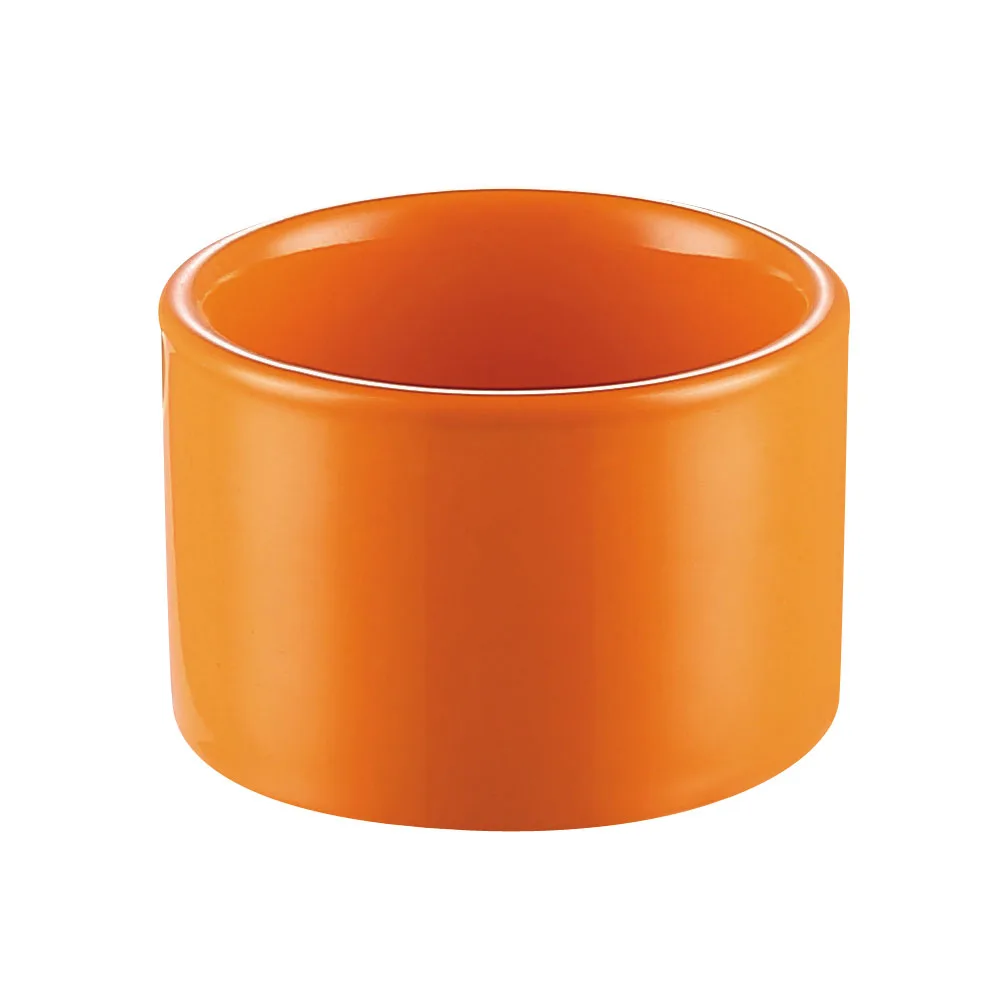 CAC China RKF-C4-TNG Ramekin, 5 oz (3" Dia x 2" H) Ceramic Tangerine Dishwasher Oven Safe - 1 Dozen