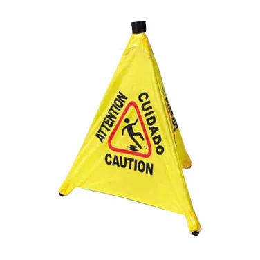 Winco CSF-4 19 3/4" Wet Floor Safety Cone - Pop Up, Yellow