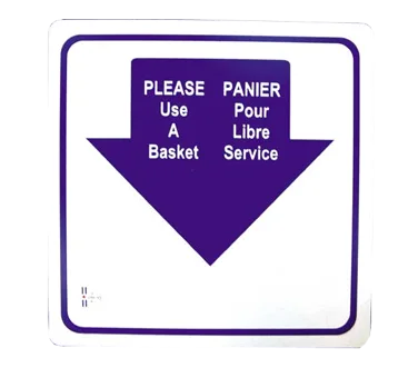 Omcan USA 13043 Hand Basket Sign – Please Use A Basket, Bilingual English/Spanish Sign For Restaurants